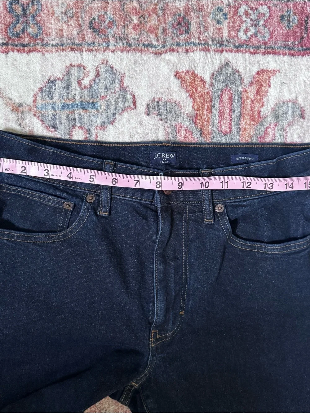 J Crew Flex Men’s Straight Jeans 31x32 Dark Blue Wash Mid Rise Stretch Denim